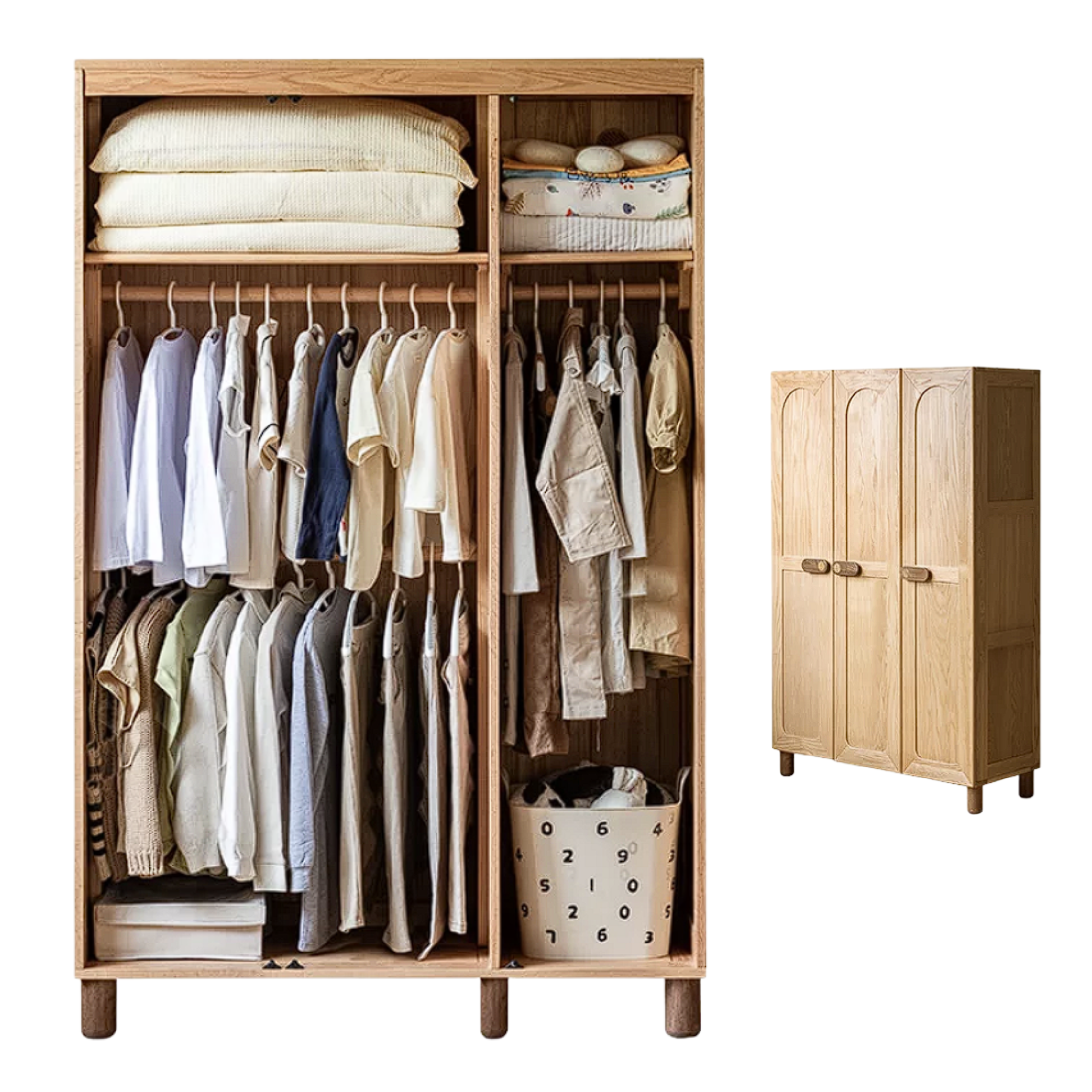Oak Solid Wood Children's Wardrobe