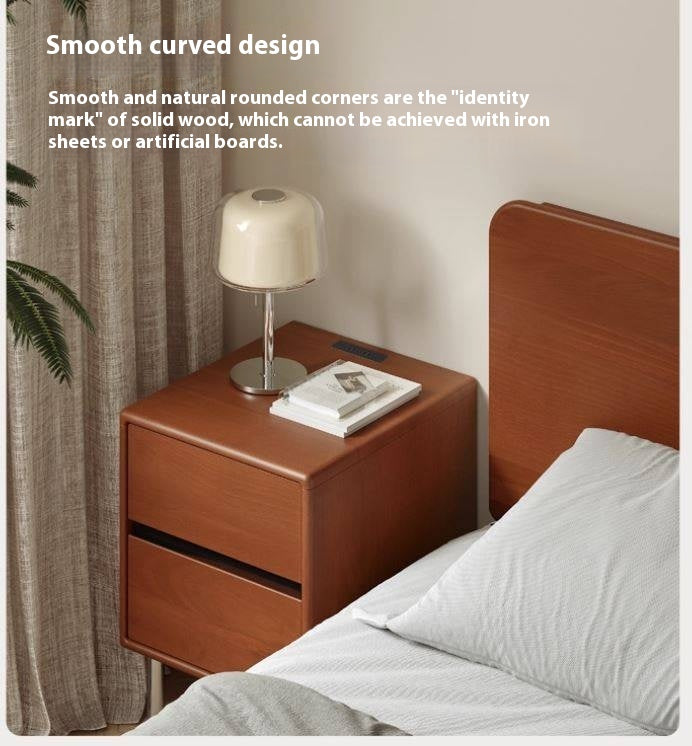 Poplar Solid Wood American Retro Nightstands