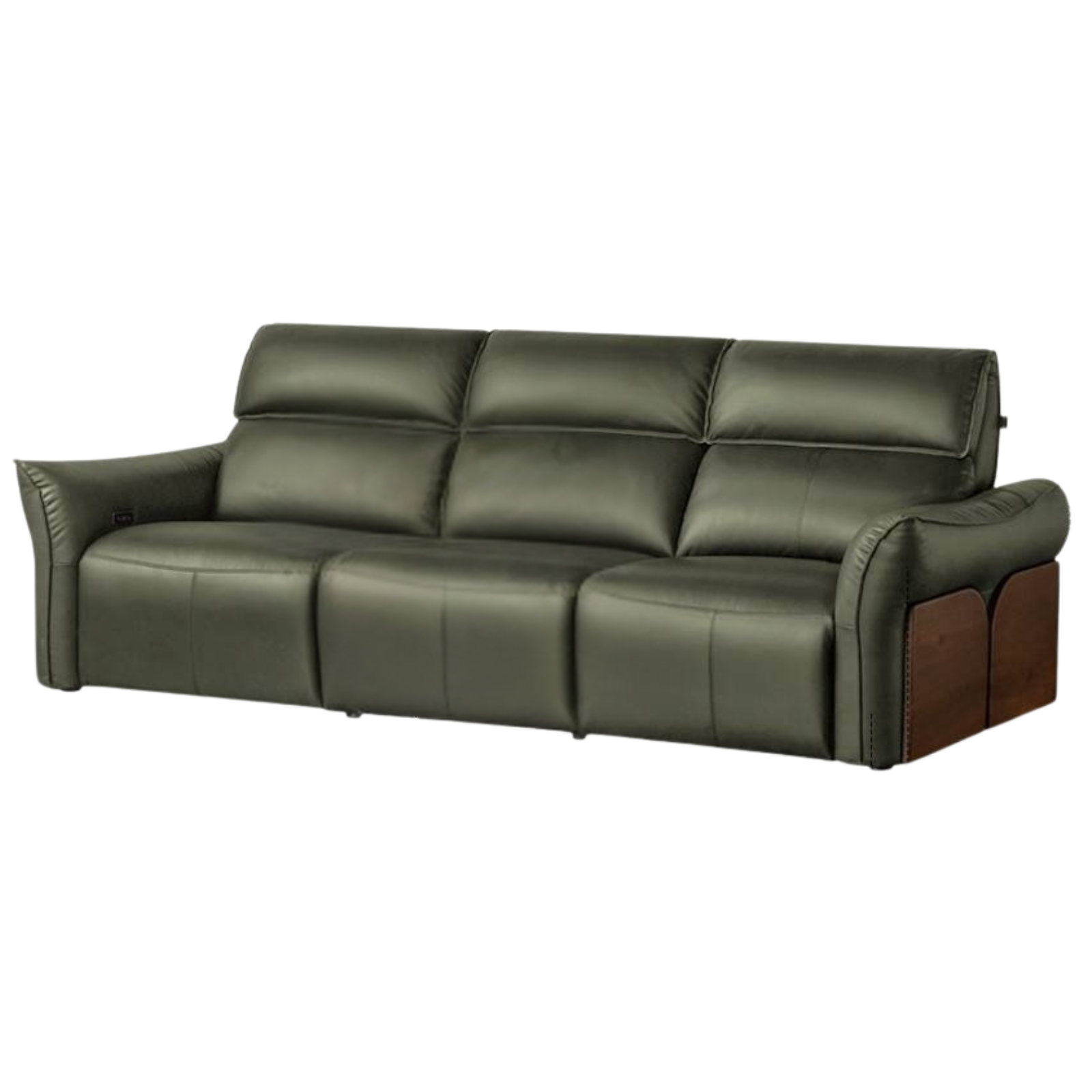 Black walnut solid wood Top Grain Genuine Leather Zero Wall Power Reclining Sofa