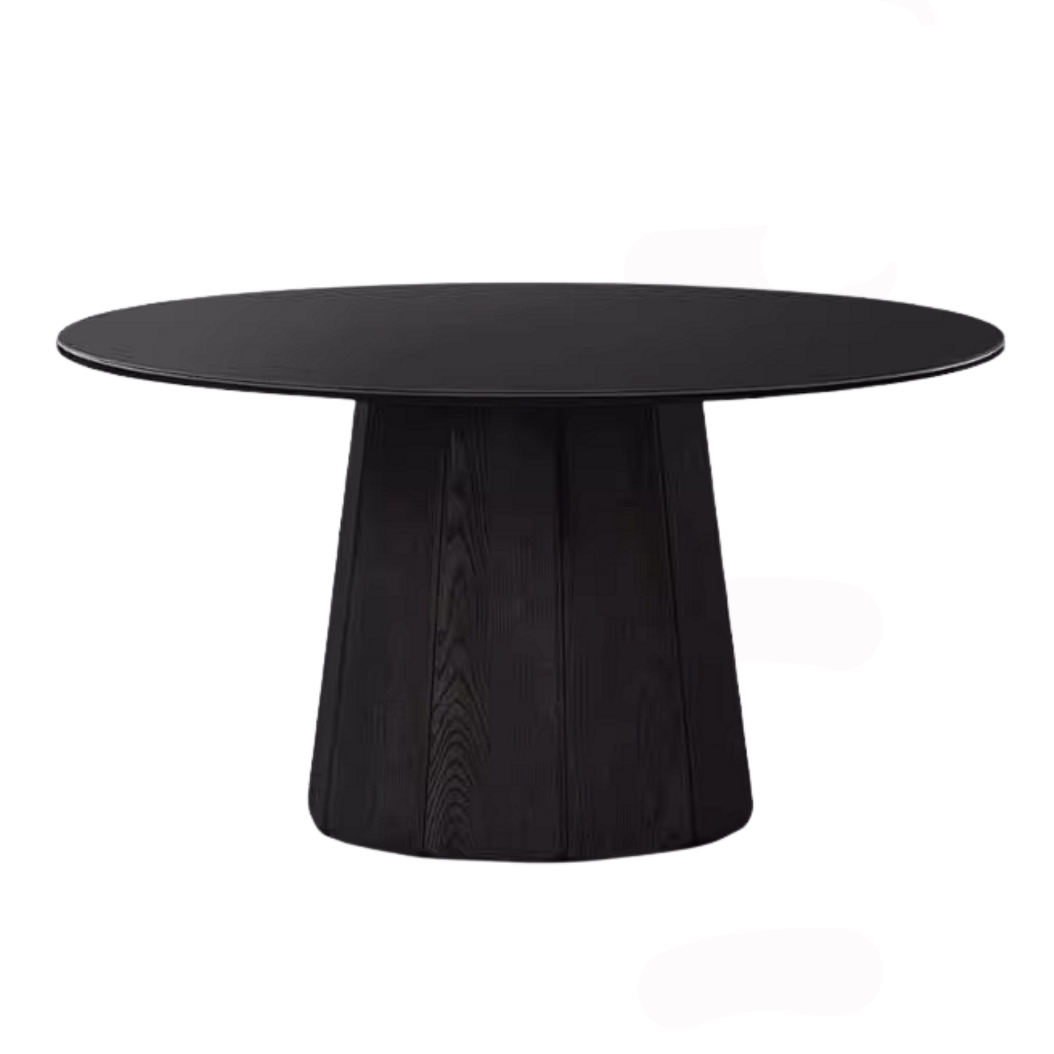 Ash Solid Wood Dining Table with Slate Top, Mid Century Round Design