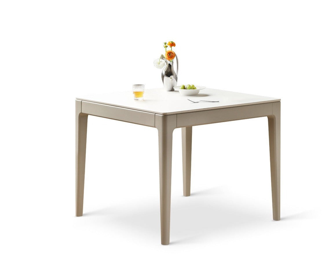 Oak, Poplar Solid Wood Square Rock Plate Dining Table "