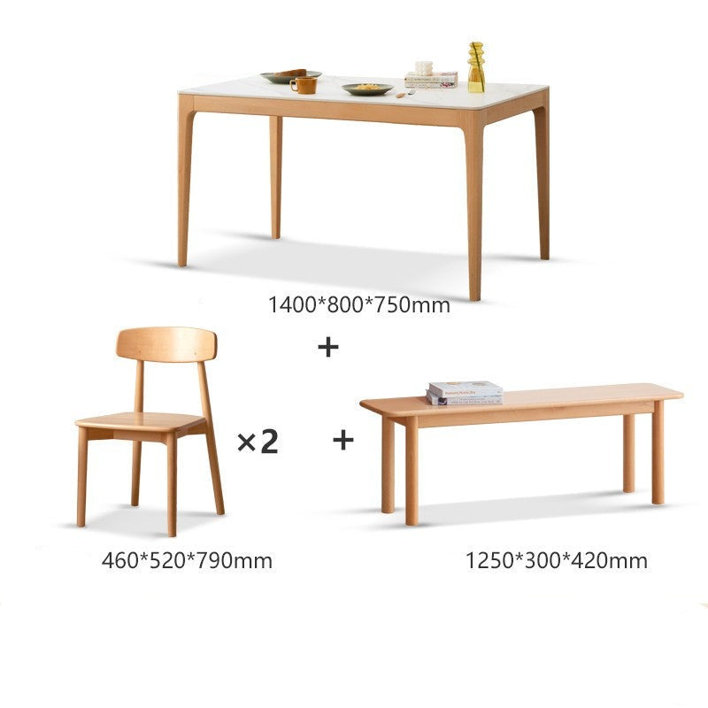 Beech solid wood slate dining table rectangular "