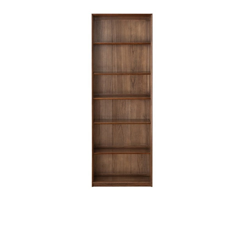 Oak Walnut solid wood cdust-proof glass door wall floor-to-ceiling bookshelf<