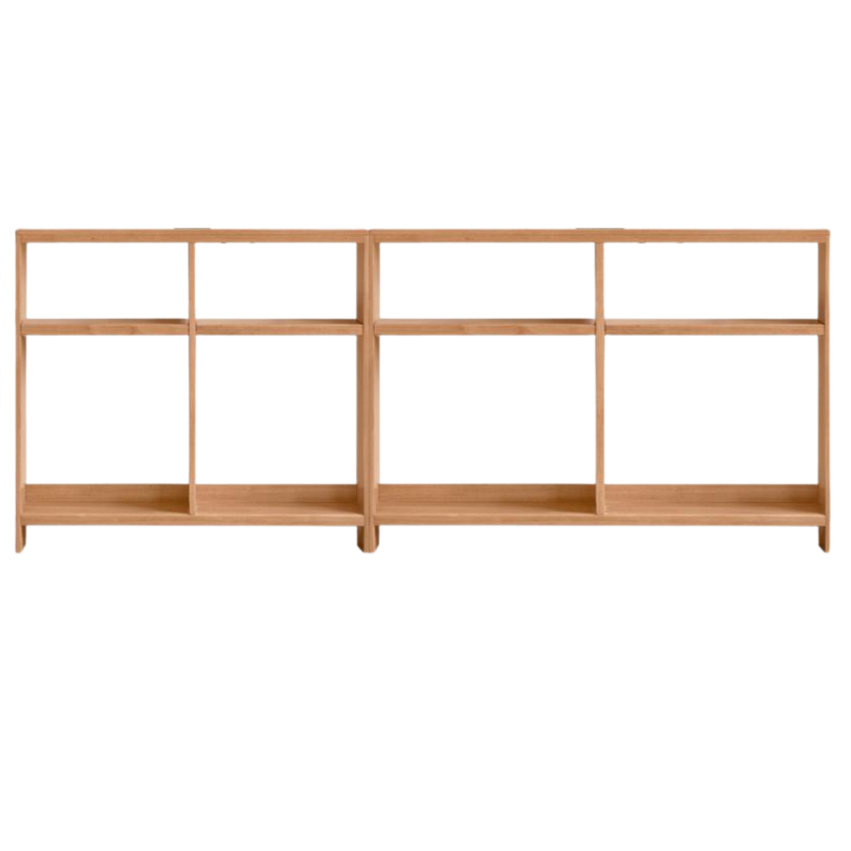 Solid RubberWood Sofa Back Console Table with Open Storage Shelves