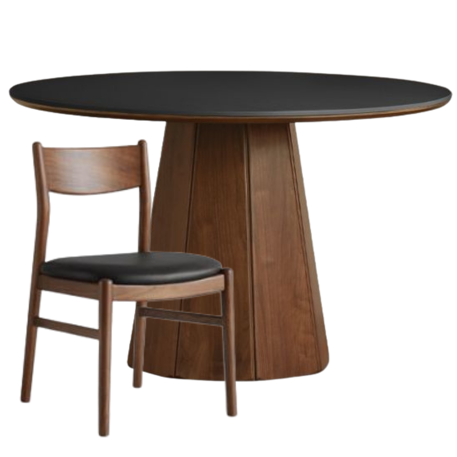 Black Walnut Solid Wood Round Slab Dining Table