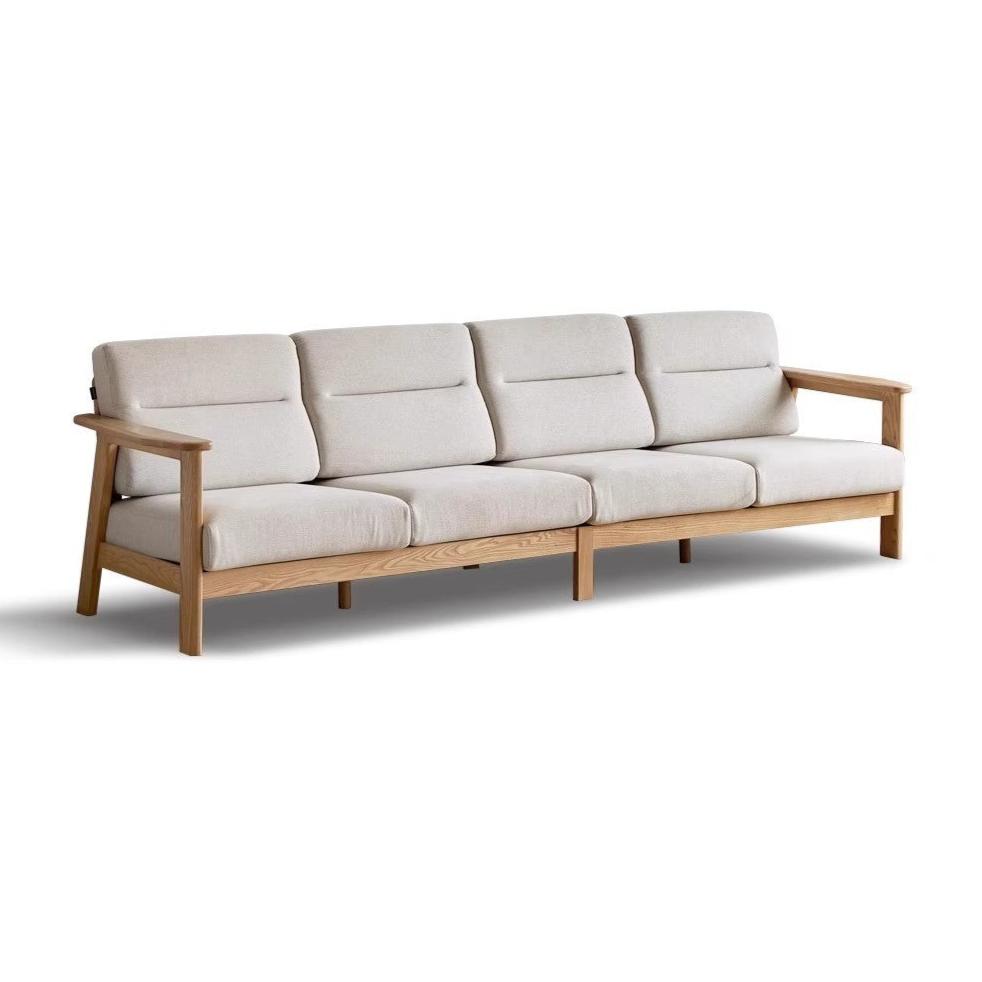 Ash Solid Wood Straight Sofa Modern