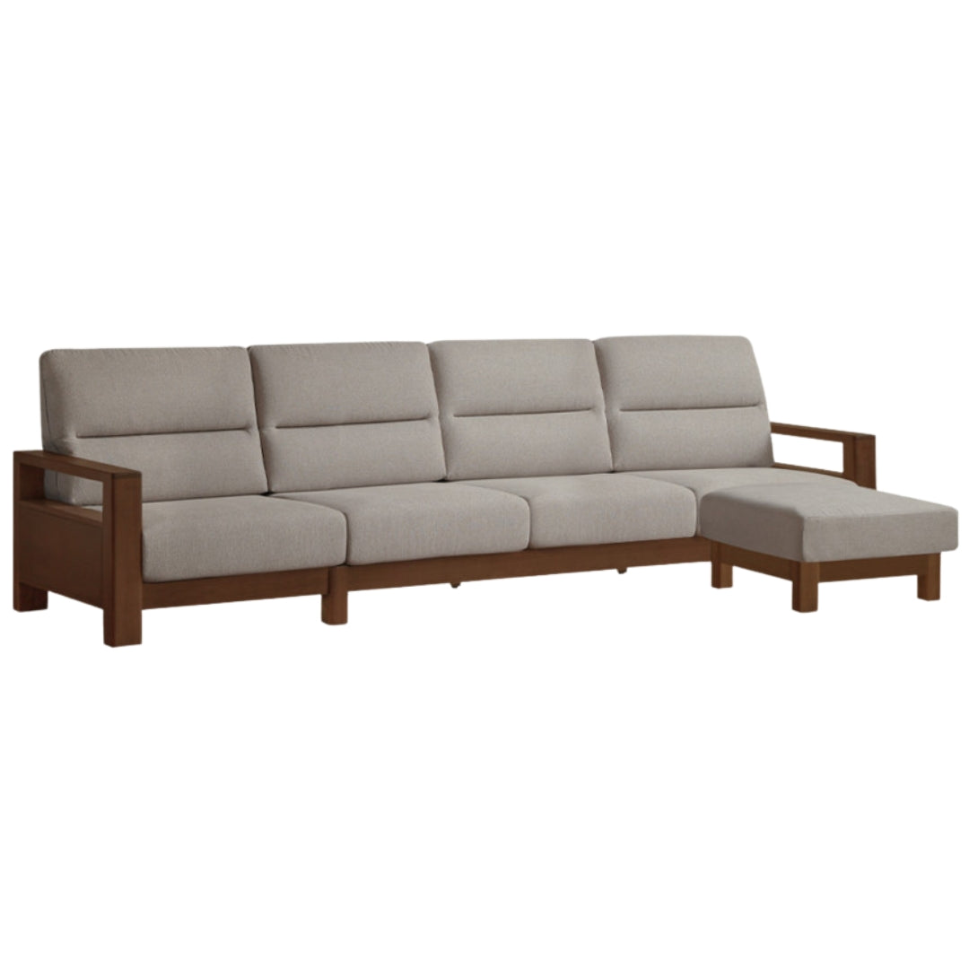 Sandalwood Solid Wood Fabric Sofa