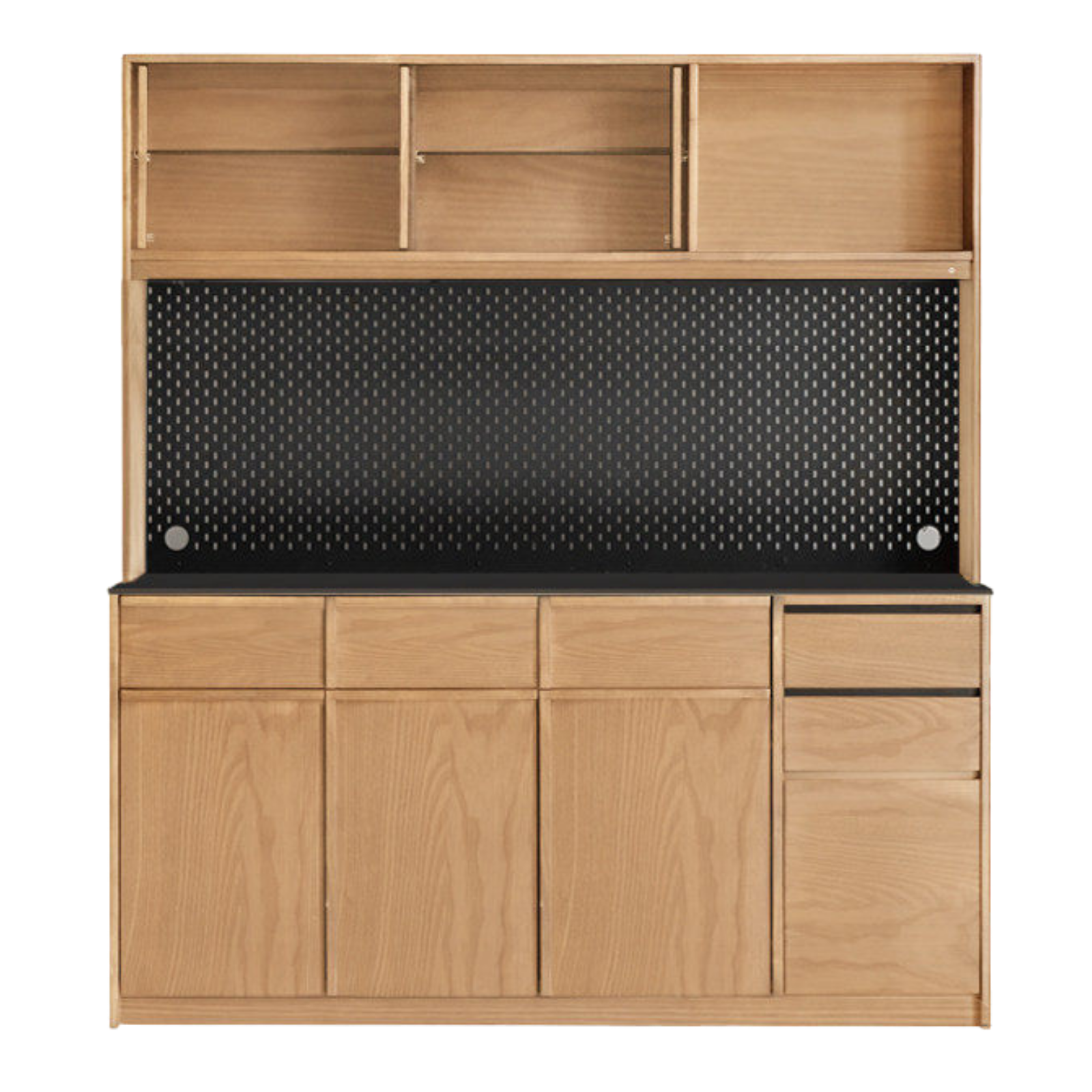 Black Walnut, Sandalwood, Ash Solid Wood Dining Cabinet Antique Style Rock Board