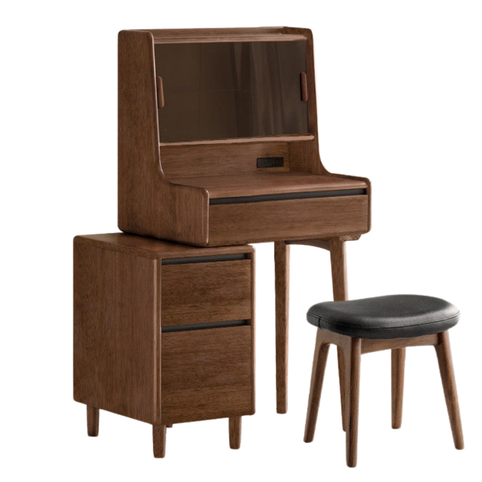 Black Walnut, Sandalwood Solid Wood Light Luxury Multifunctional Vanity Table