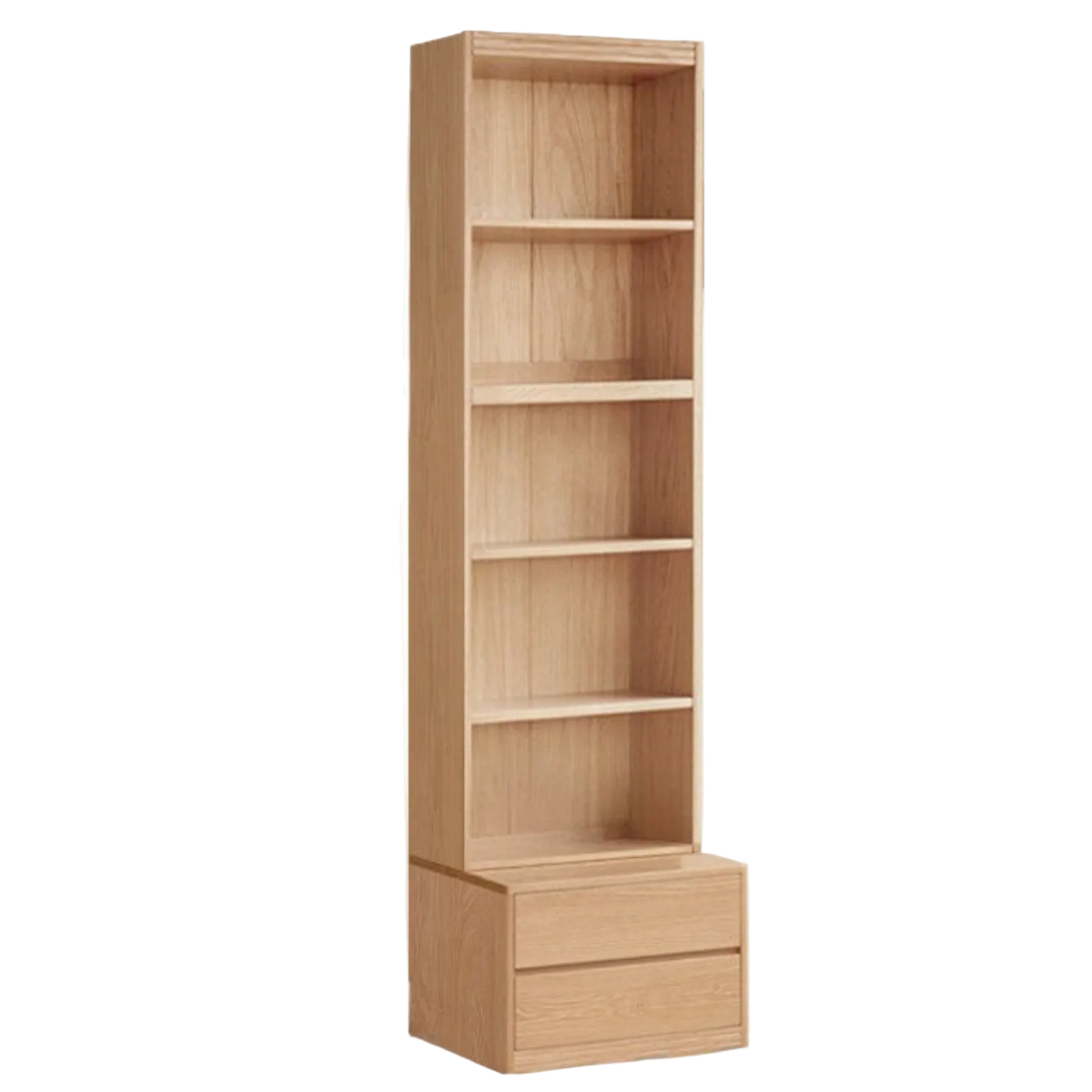 Ash Solid Wood Wall-Mounted Bookcase with Integrated Study Shelf