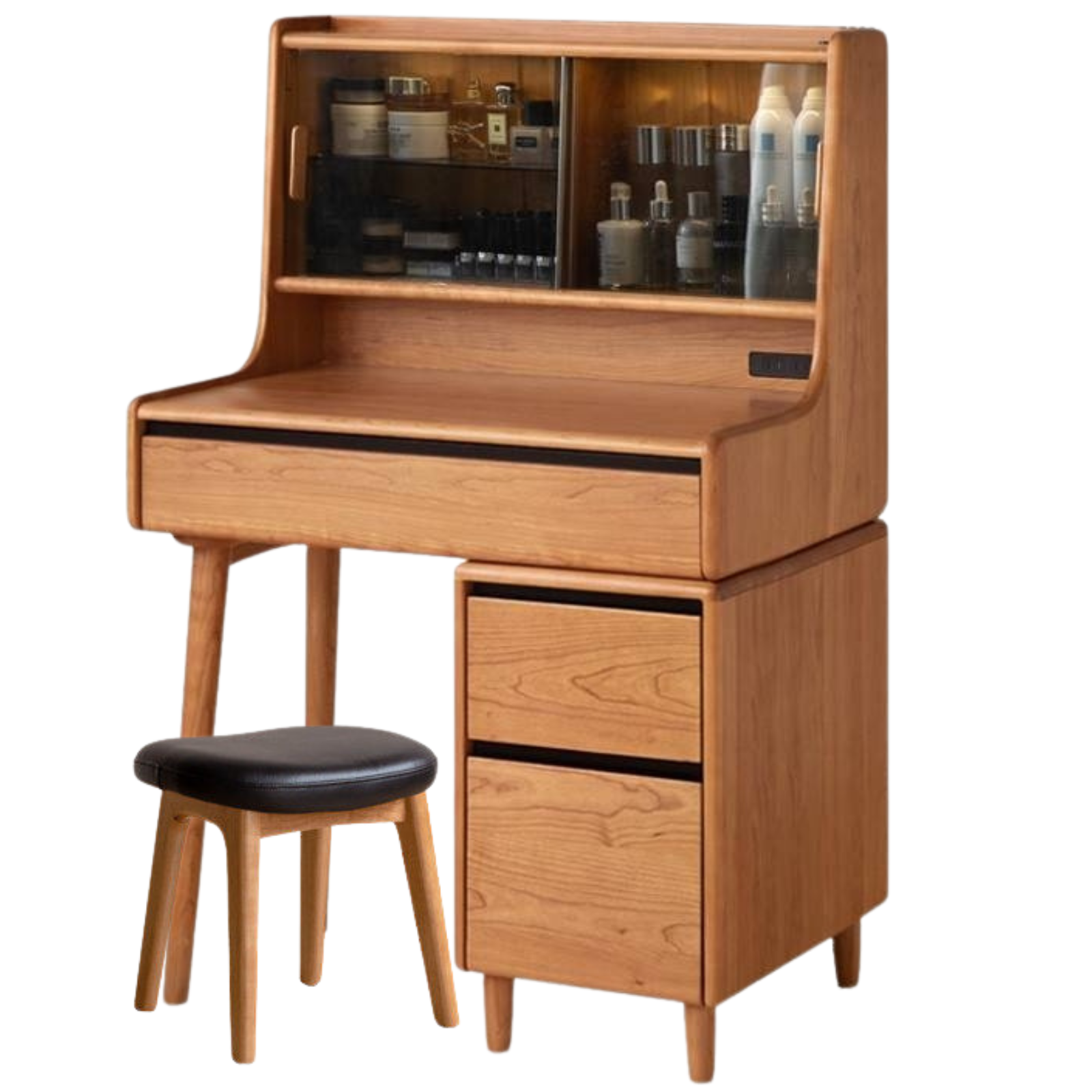 Cherry Solid Wood Multifunctional Vanity Table