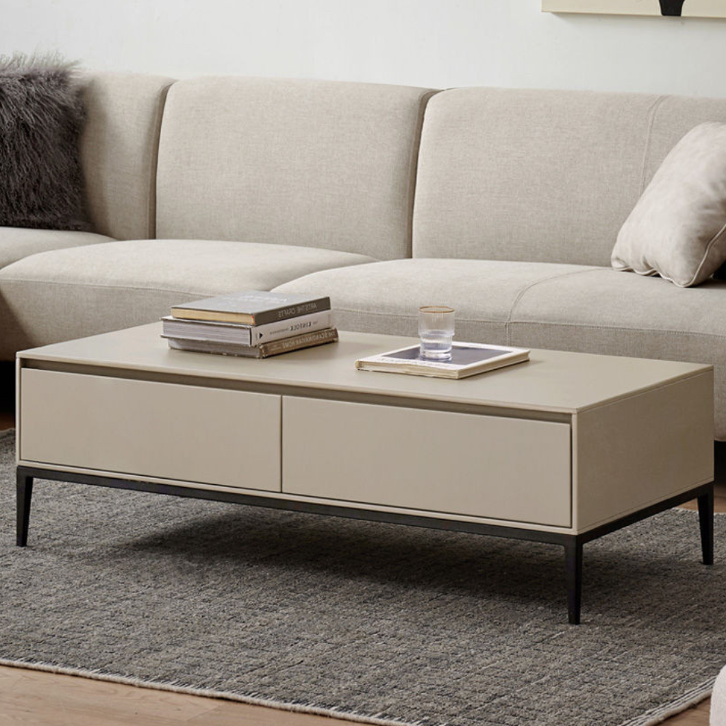 Poplar solid wood coffee table light luxury minimalist "