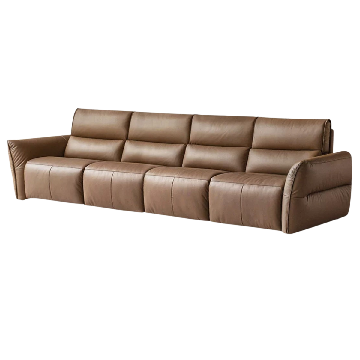 Genuine Leather Sofa Italian Light Luxury Tofu Block Sofa