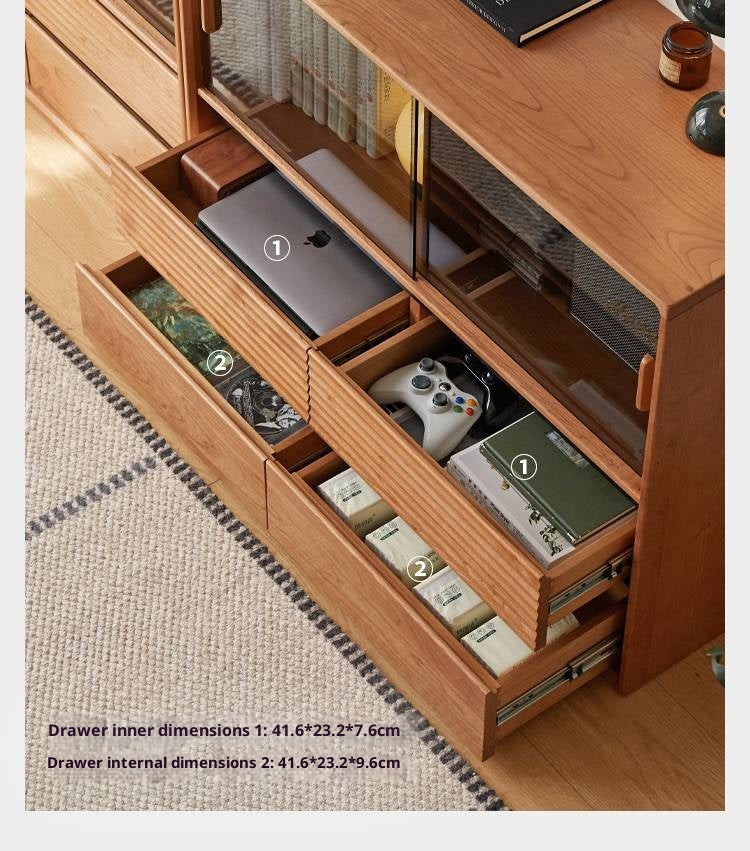 Cherry Solid Wood Floor Standing Bookcase