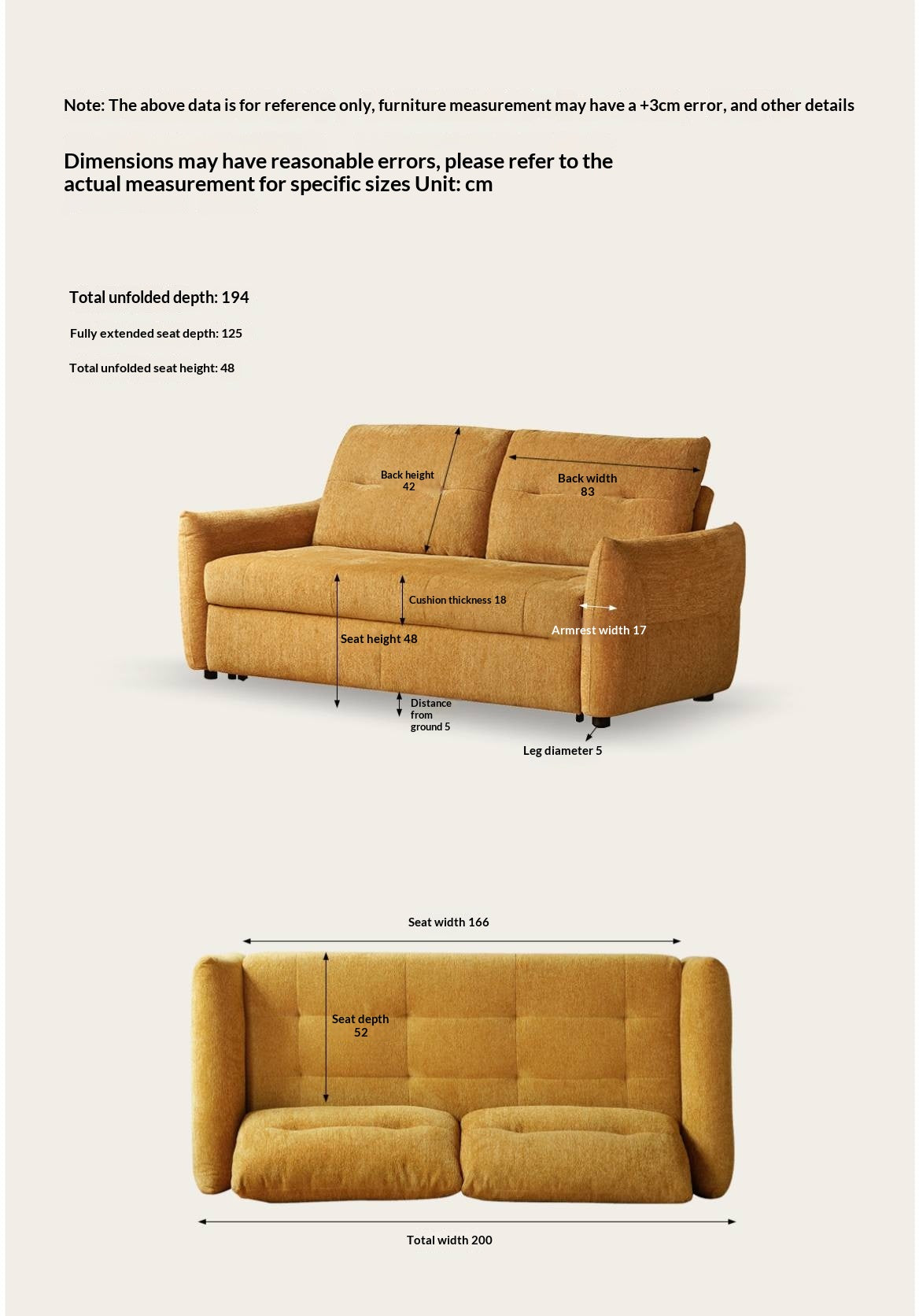 Chenille Sleeper Sofa with Pull-Out Bed Extension