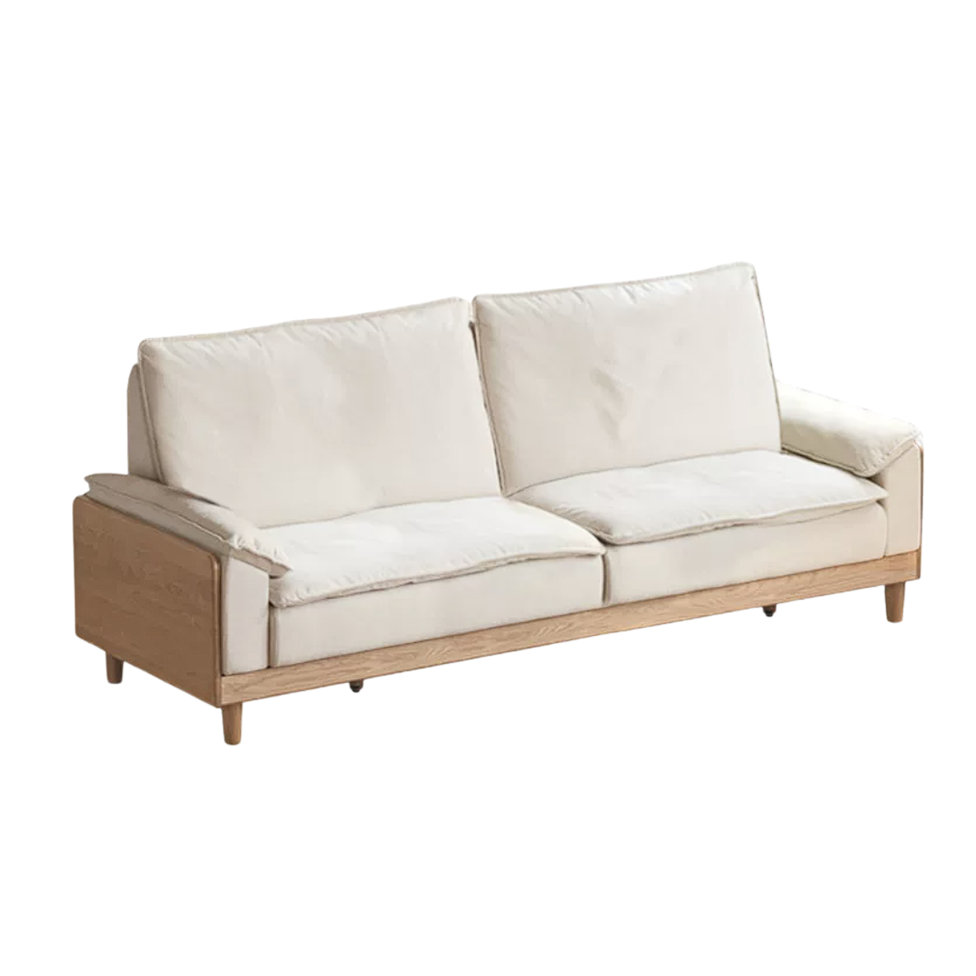 Red Oak, White Oak, Ash Solid Wood Linen Track Arm Sofa