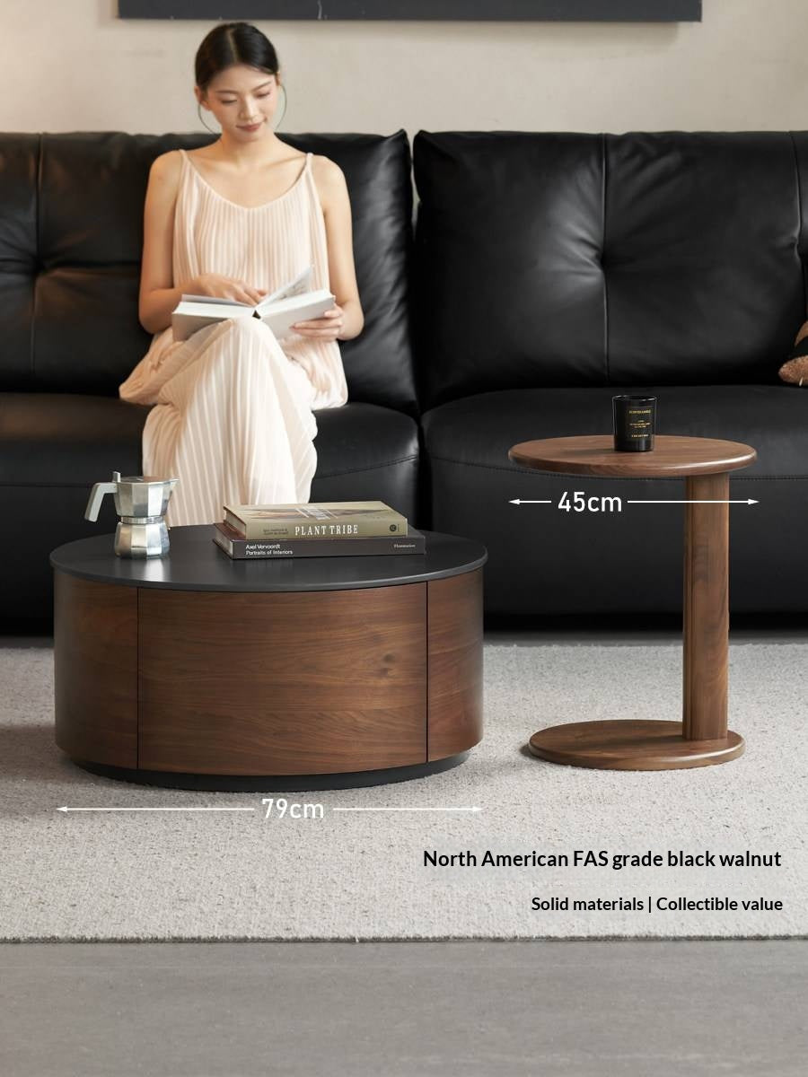 North American Black Walnut Solid Wood Italian Light Luxury Style Coffee Table