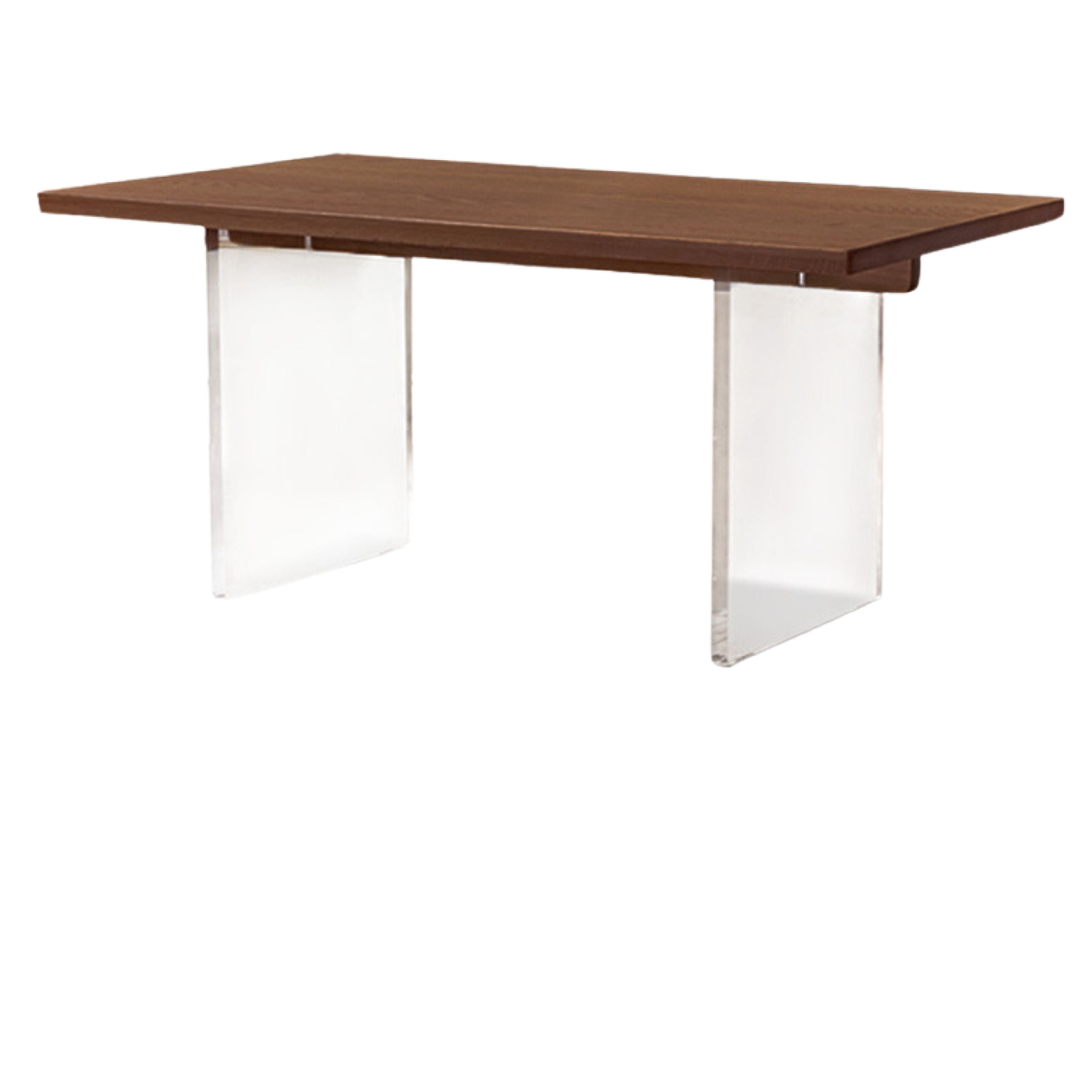 Black Walnut, Oak Solid Wood Acrylic Suspension Dining Table