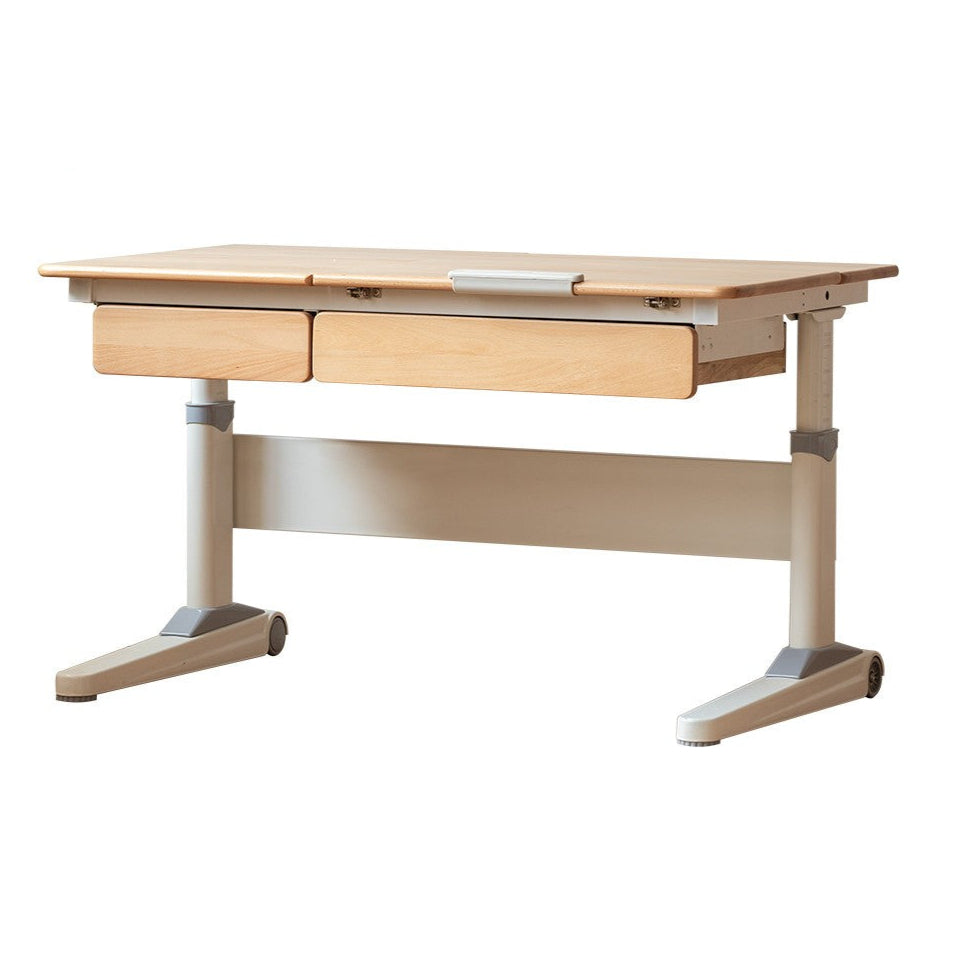 Beech Solid Wood Children's Raised and Lowered Study Table