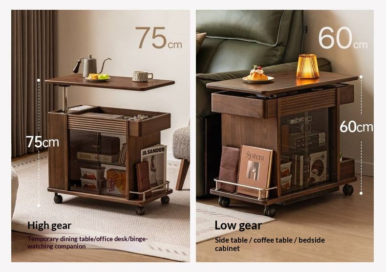 Black Walnut Solid Wood Italian Light Luxury Style Side Table