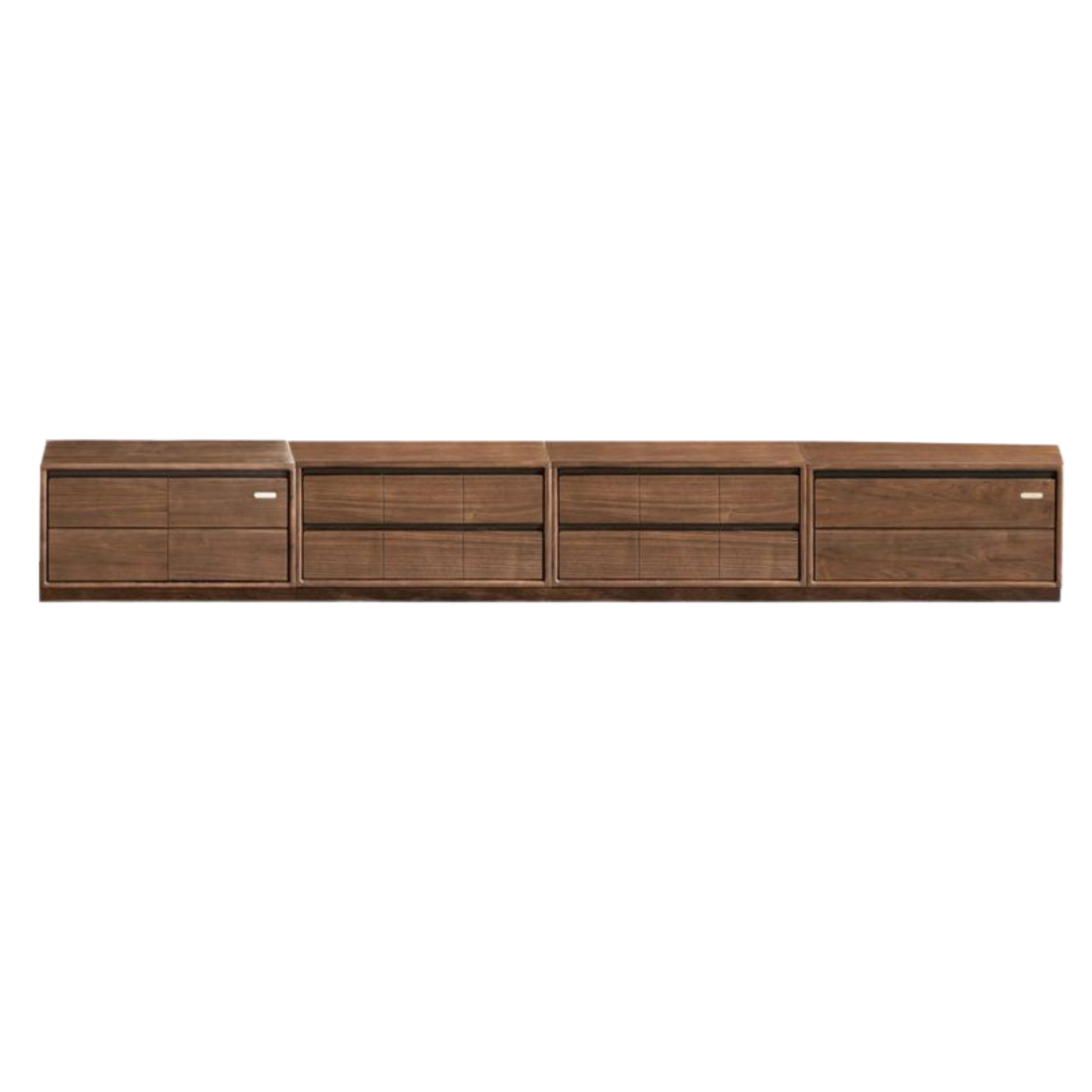 Black Walnut Solid Wood TV Cabinet with Modular Combination and Light Luxury Style