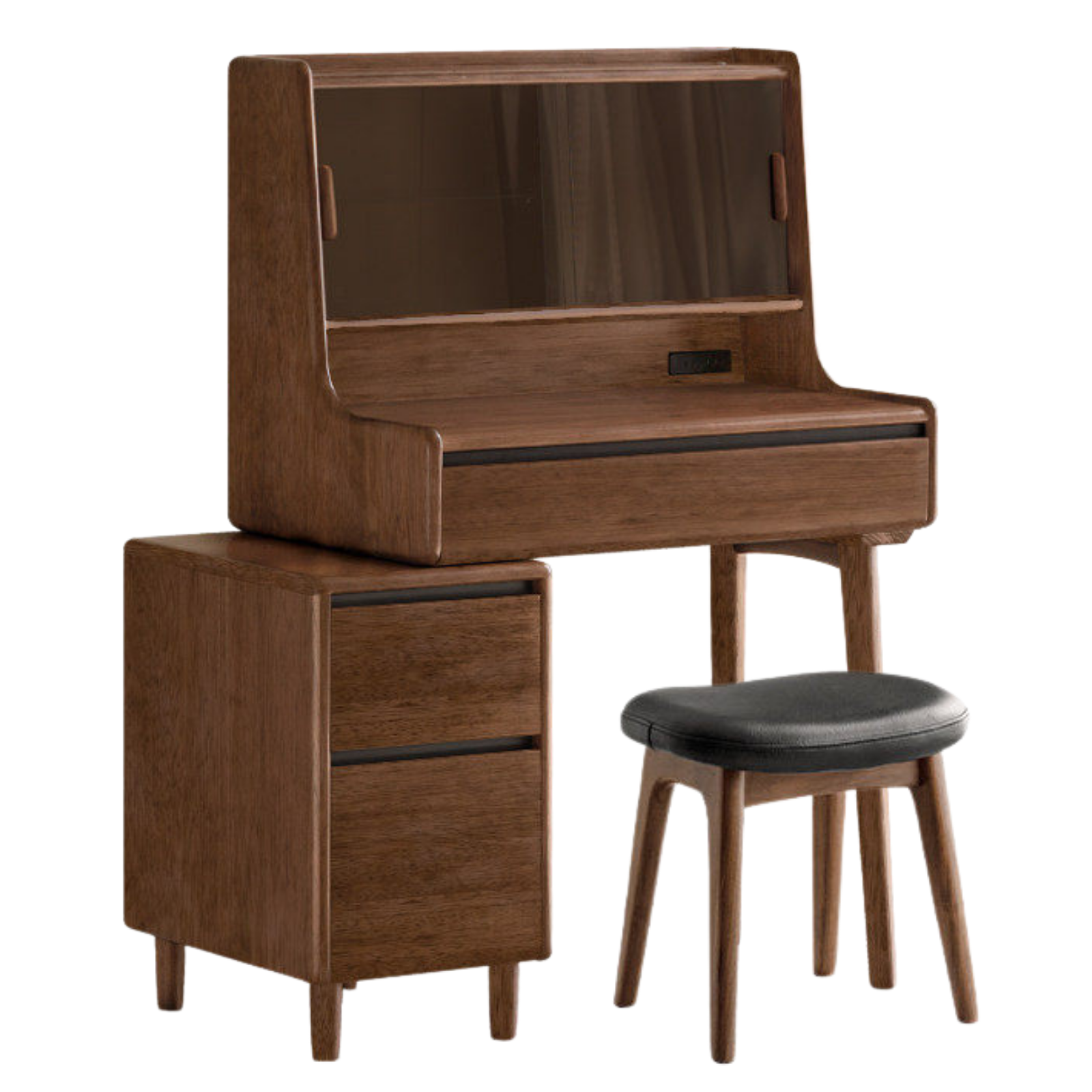 Black Walnut, Sandalwood Solid Wood Light Luxury Multifunctional Vanity Table