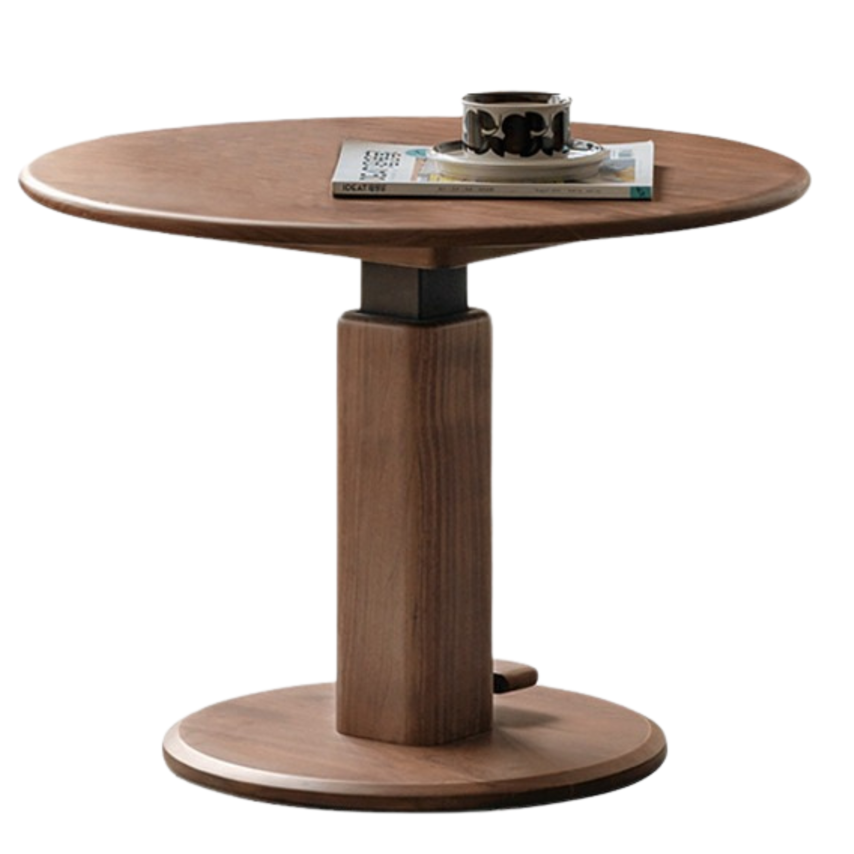 Black Walnut, Golden Sandalwood, Oak Round Solid Wood Coffee Table