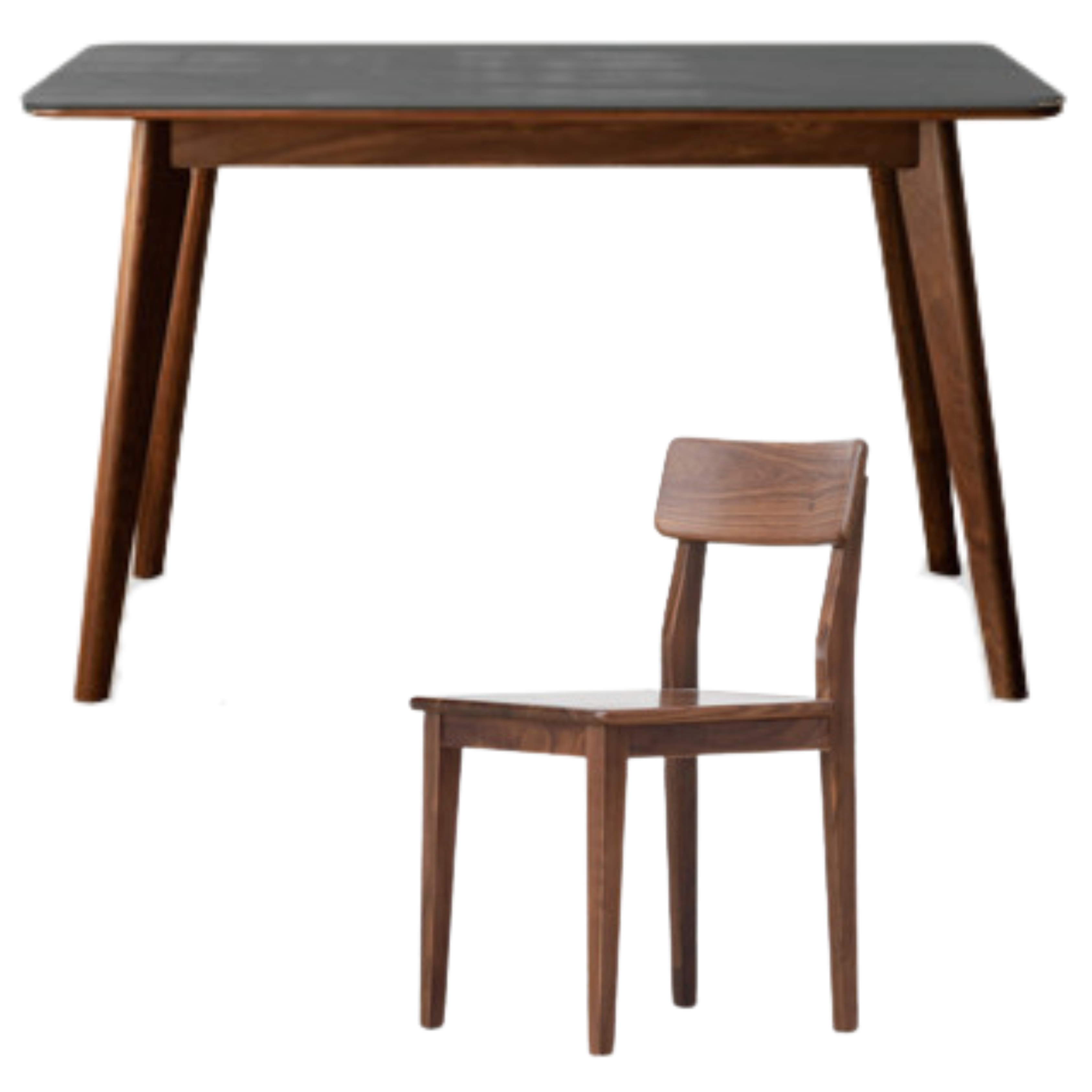 Black walnut solid wood rock plate dining table