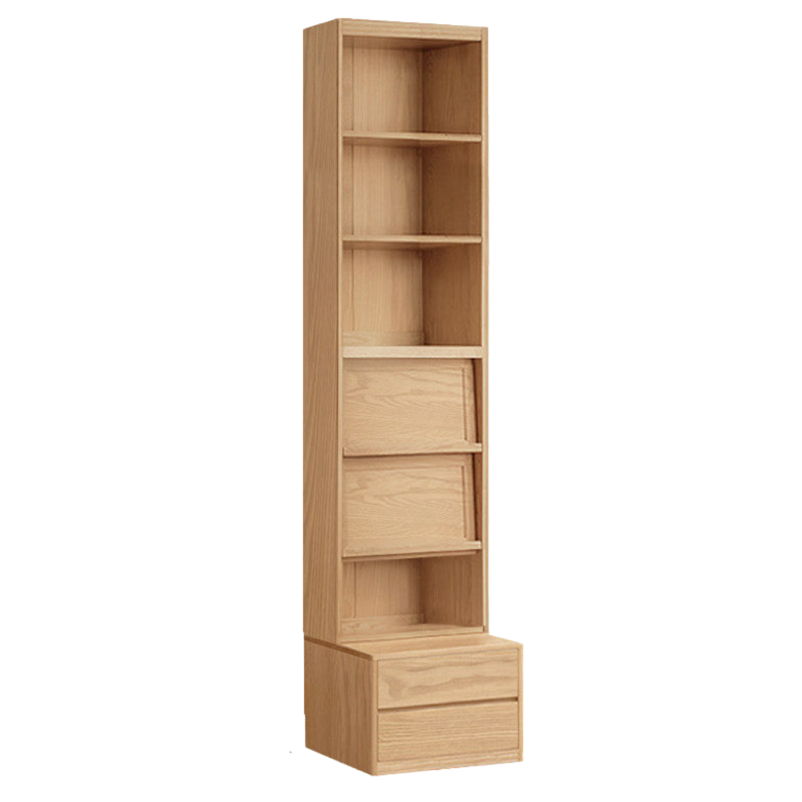 Ash, Oak Solid Wood Modern Combination Bookcase Integrated Card Seat