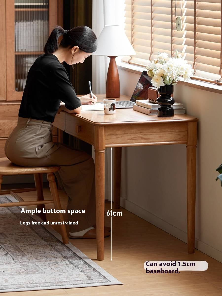 Cherry Solid Wood Antique Style Retro Drawer Desk