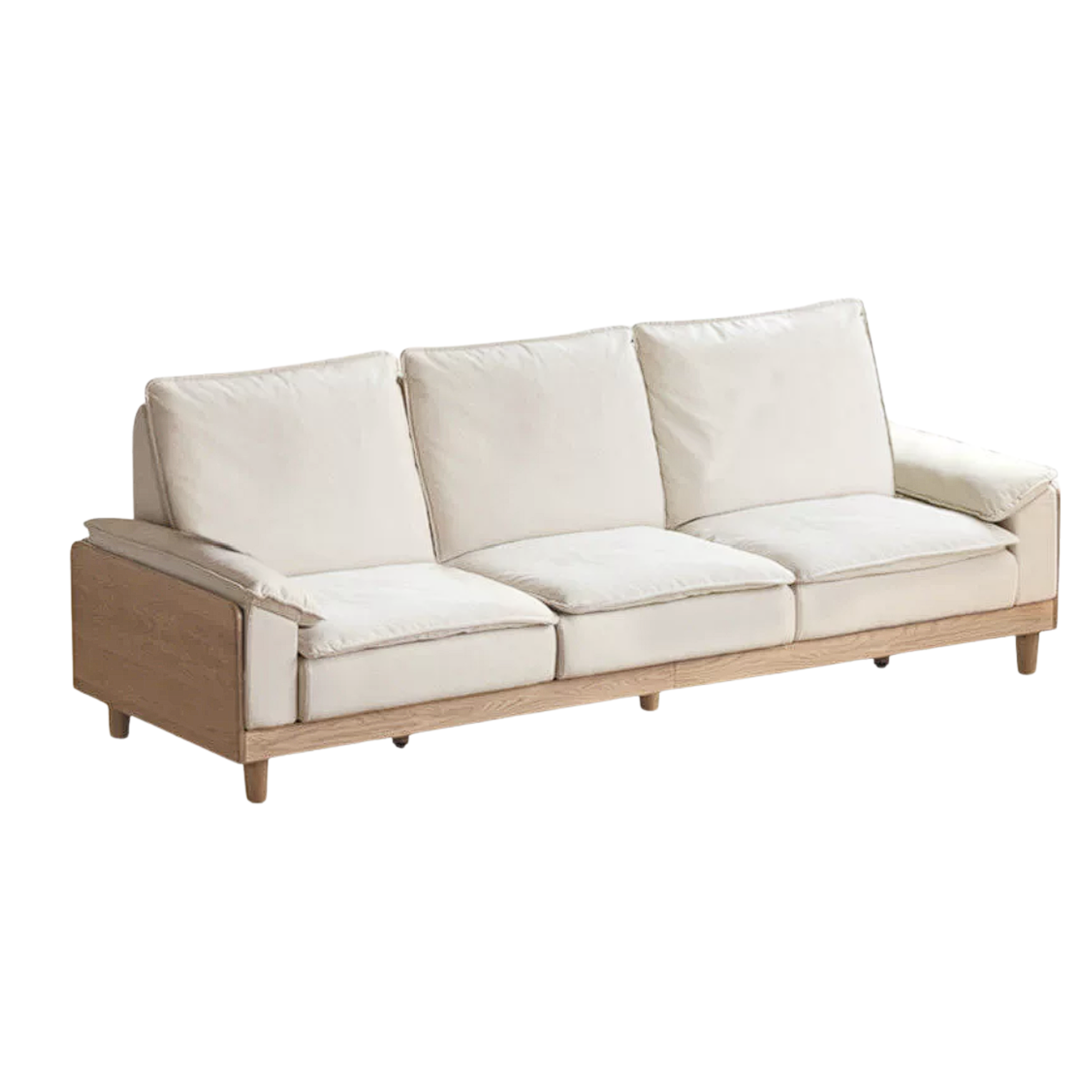 Red Oak, White Oak, Ash Solid Wood Linen Track Arm Sofa
