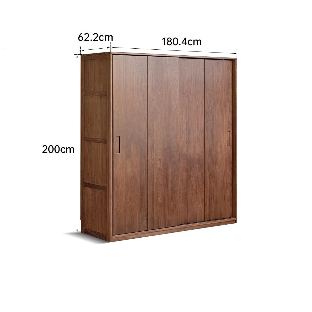 Black walnut solid wood sliding door wardrobe -