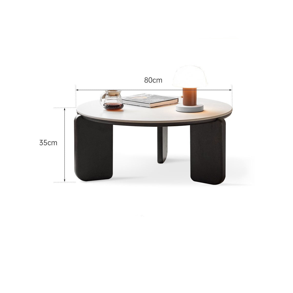 Oak solid wood slate black coffee table