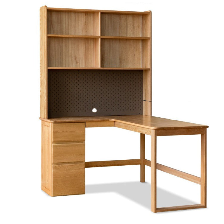 Oak Solid Wood Computer Desk With Drawer