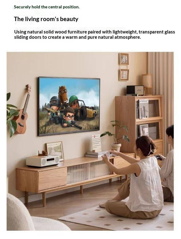 Oak Solid Wood TV Cabinet Modern