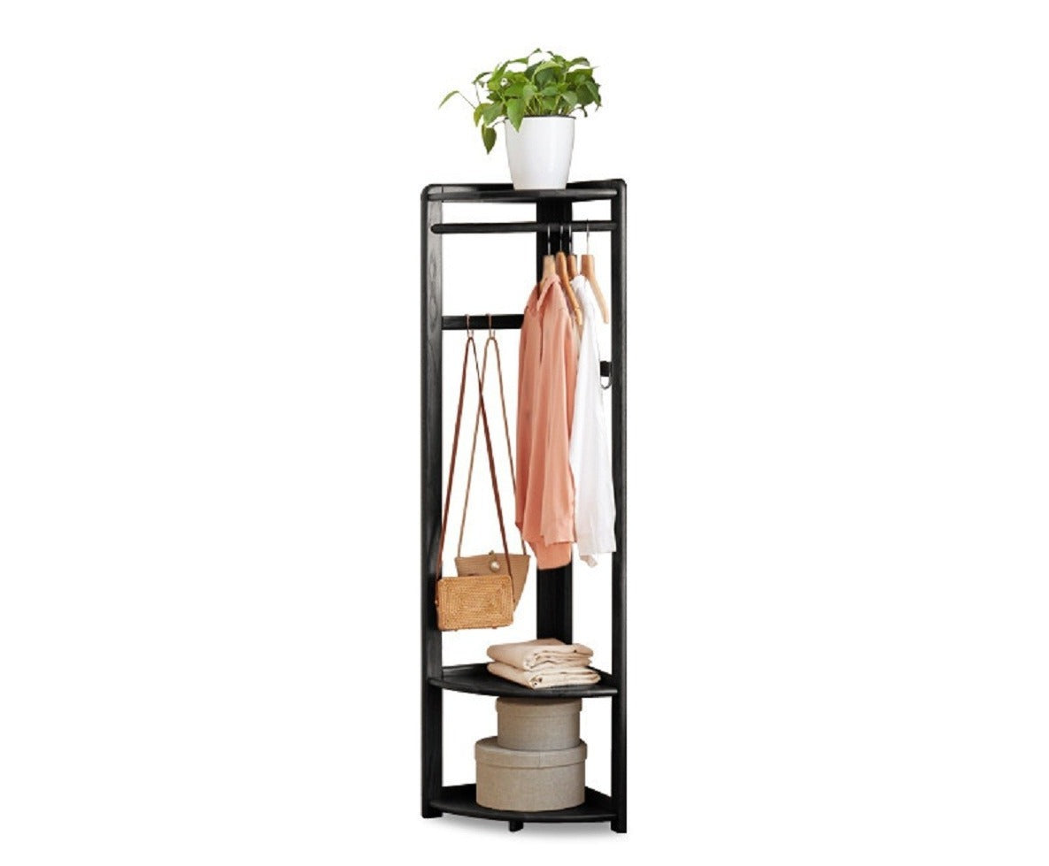 Oal solid wood corner hanger rack-