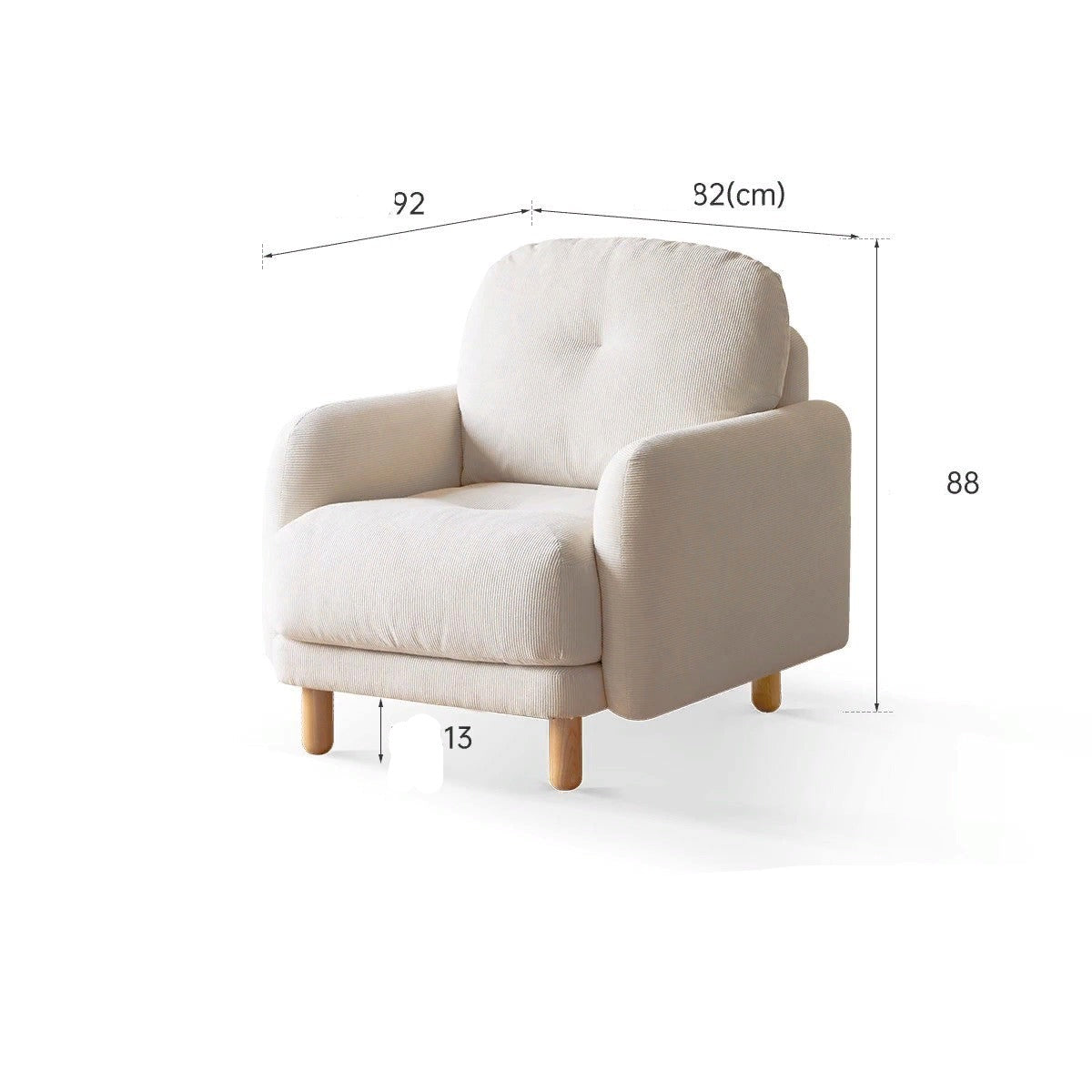 Cream Style goose down Leisure Fabric armchair)
