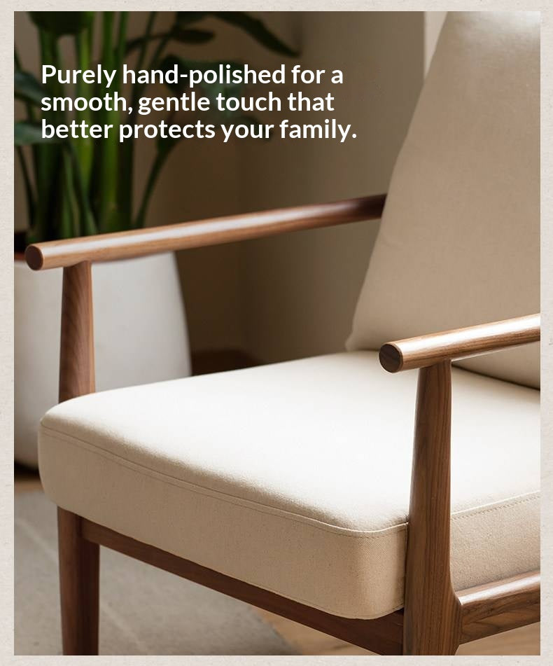 Ash Solid Wood genuine leather, fabric Sofa Chair