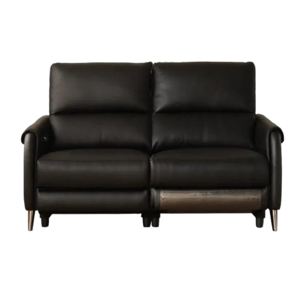 Genuine leather zero-wall electric recliner sofa with high backrest, deep cushioned seats