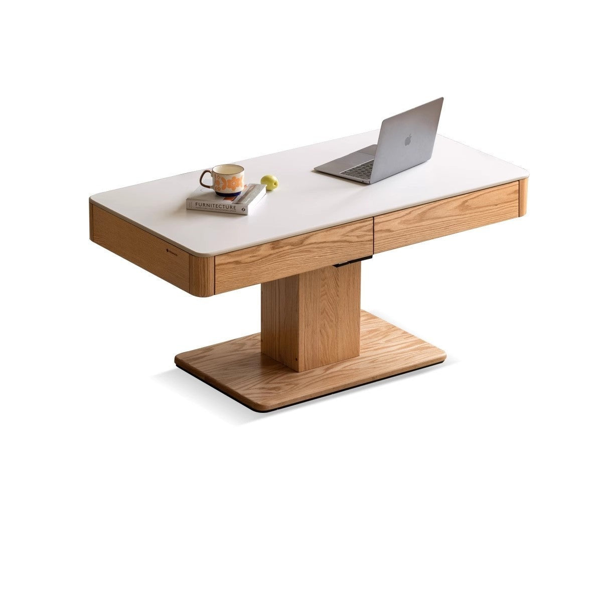 Oak Solid Wood Elevated Tea Table Rock Plate "