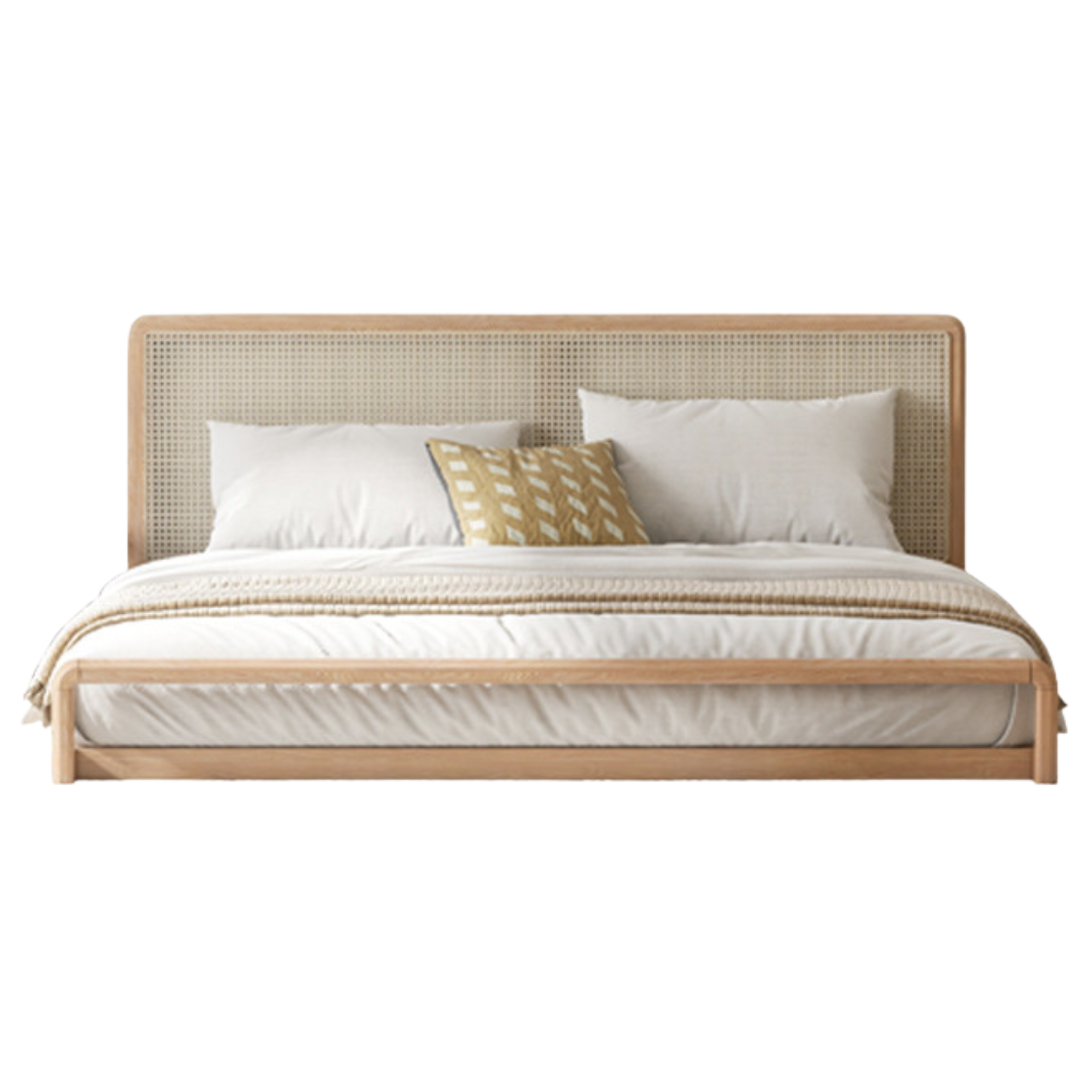 Ash solid wood modern simple Nordic style Platform Bed<