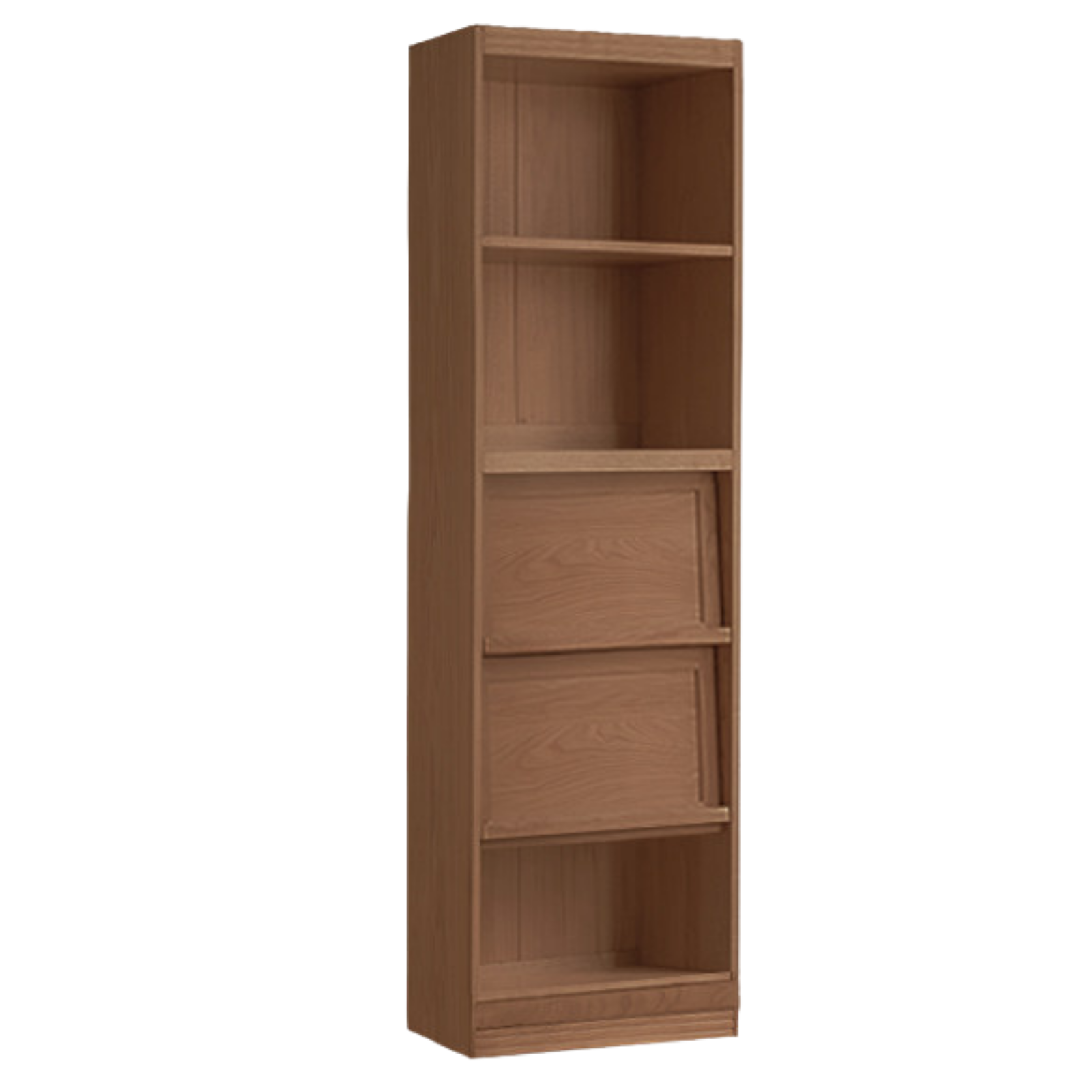 Solid Longan Hardwood, Ash Solid Wood Bookcase with Floor-to-Deck and Wall-Mounted Display Cabinet