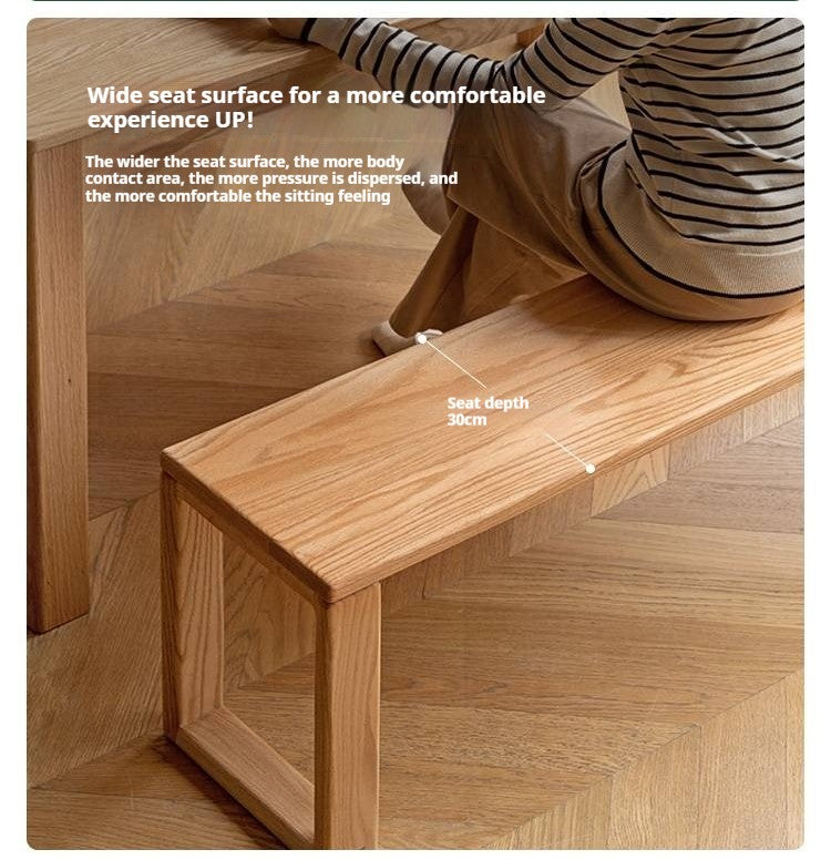 Ash, Oak, Cherry, Beech Solid Wood Long Bed end Bench