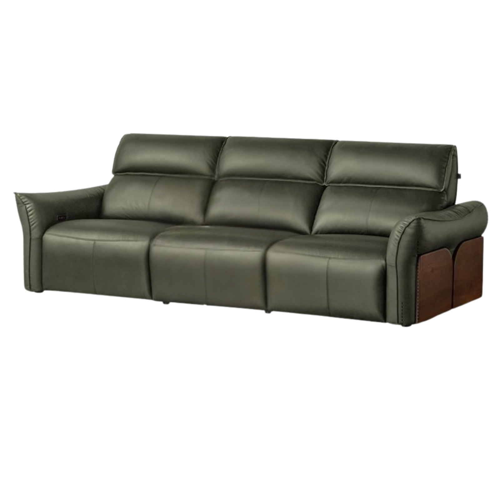 Black walnut solid wood Top Grain Genuine Leather Zero Wall Power Reclining Sofa