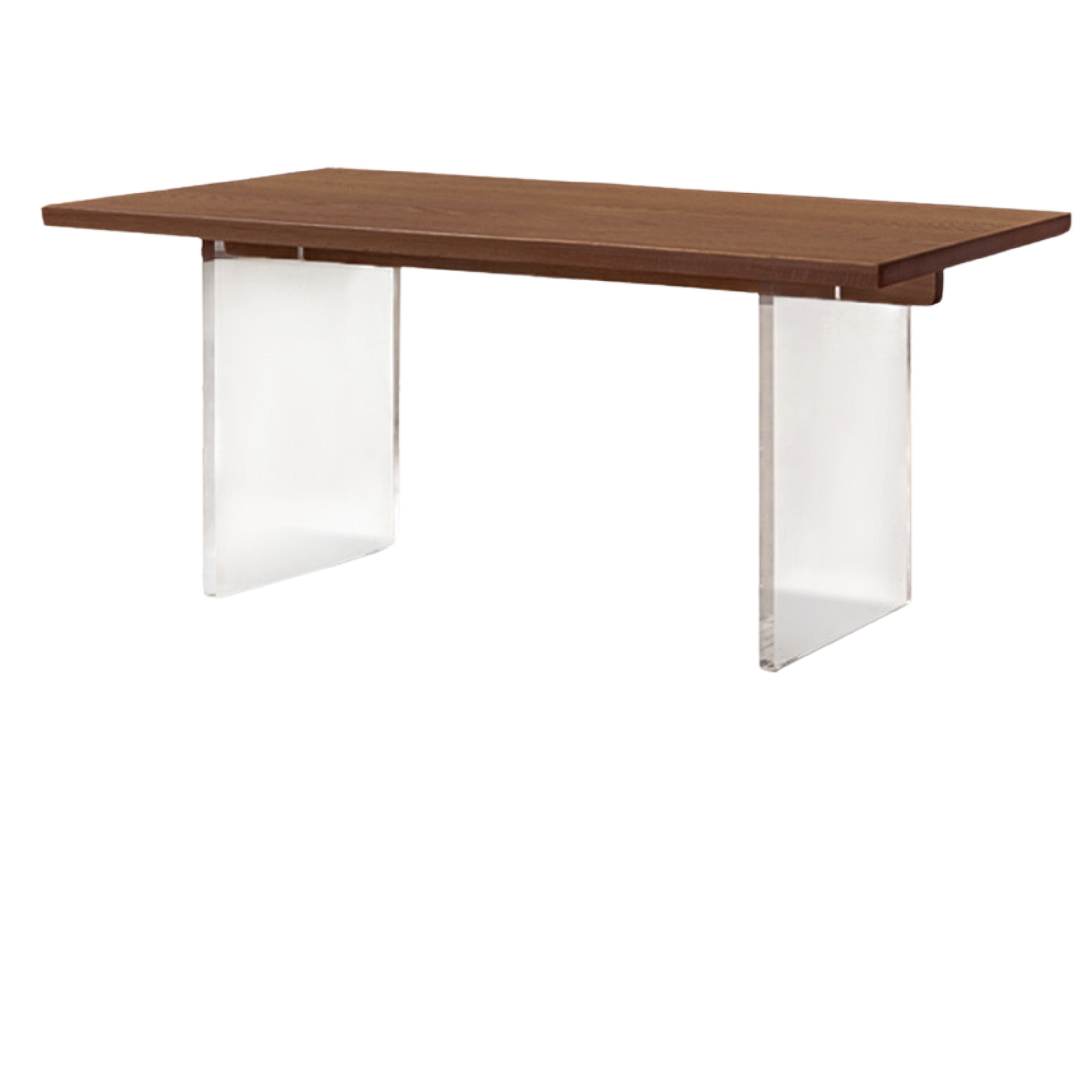 Black Walnut, Oak Solid Wood Acrylic Suspension Dining Table