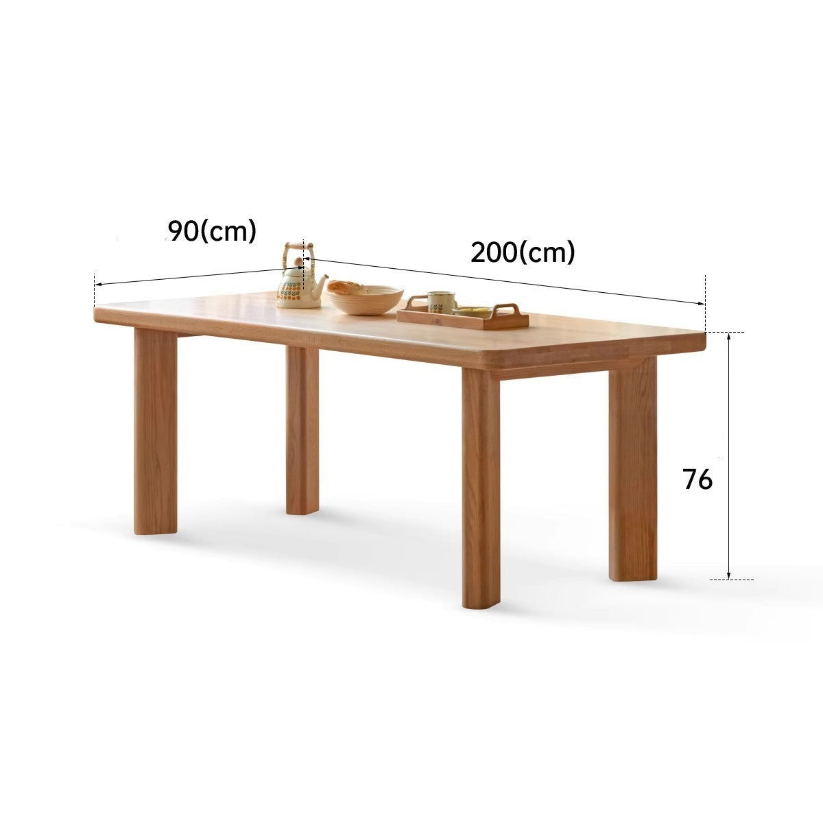 Oak solid wood large dining table table log style"