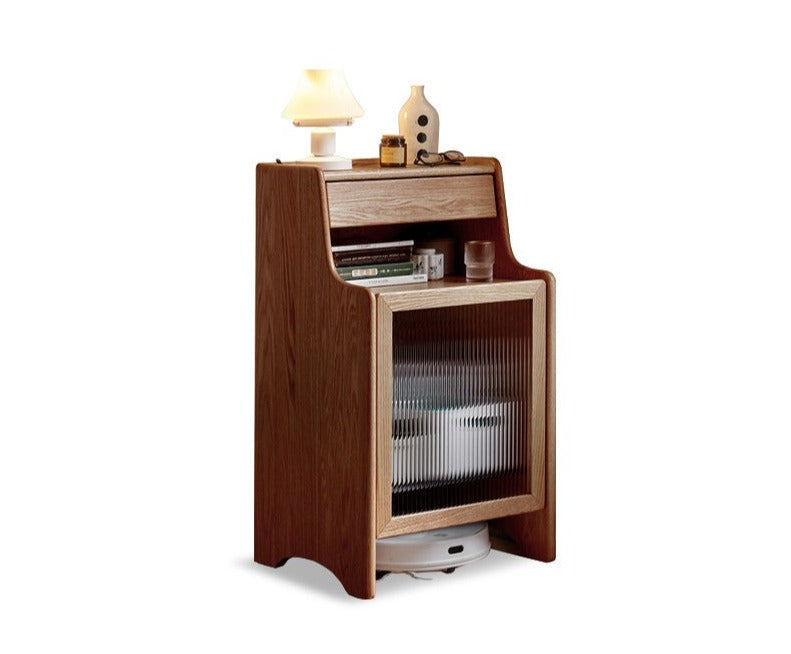 Solid wood side cabinet modern sweeping robot storage cabinet"+