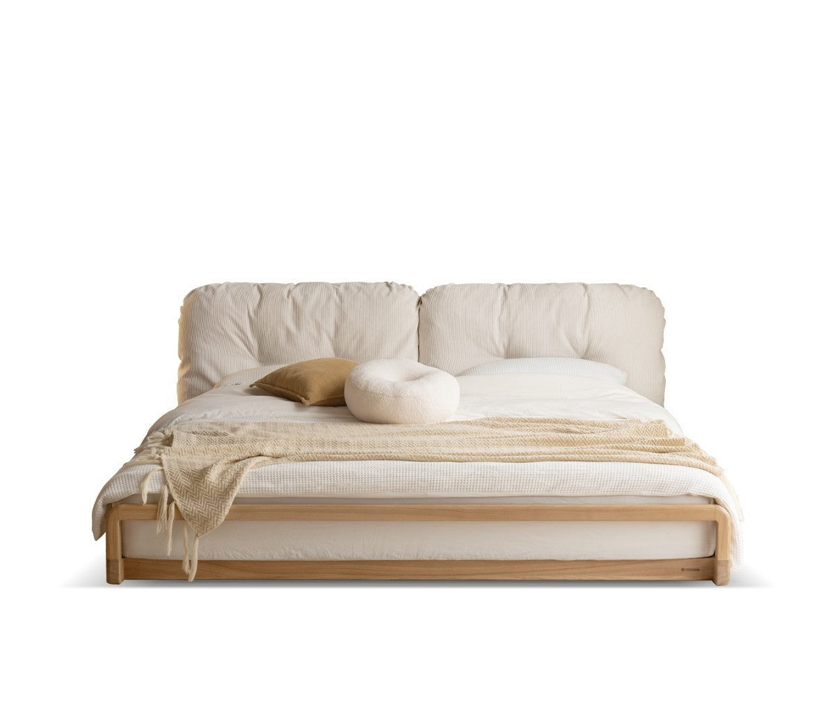 Technology cloth floor bed Ash solid wood "_)