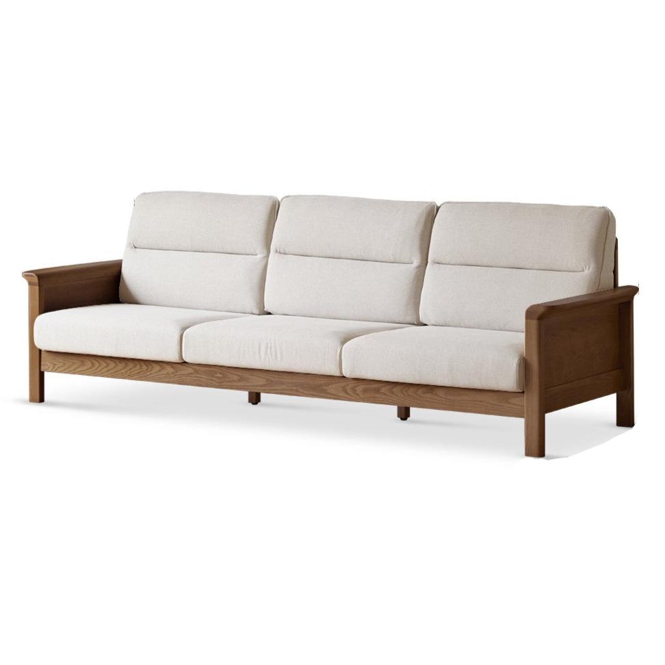 Ash Solid Wood Modern High Back Sofa