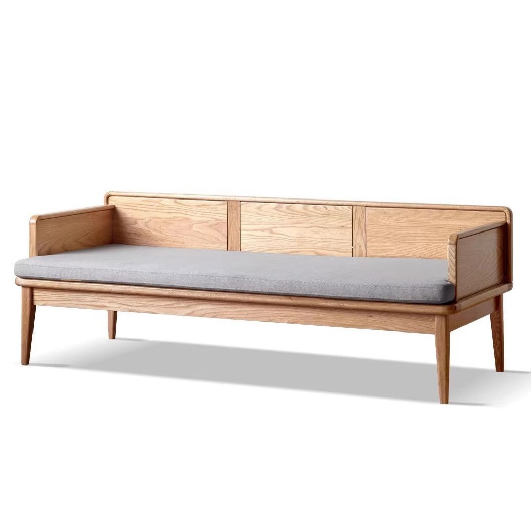 Oak solid wood sofa dual-purpose sofa bed